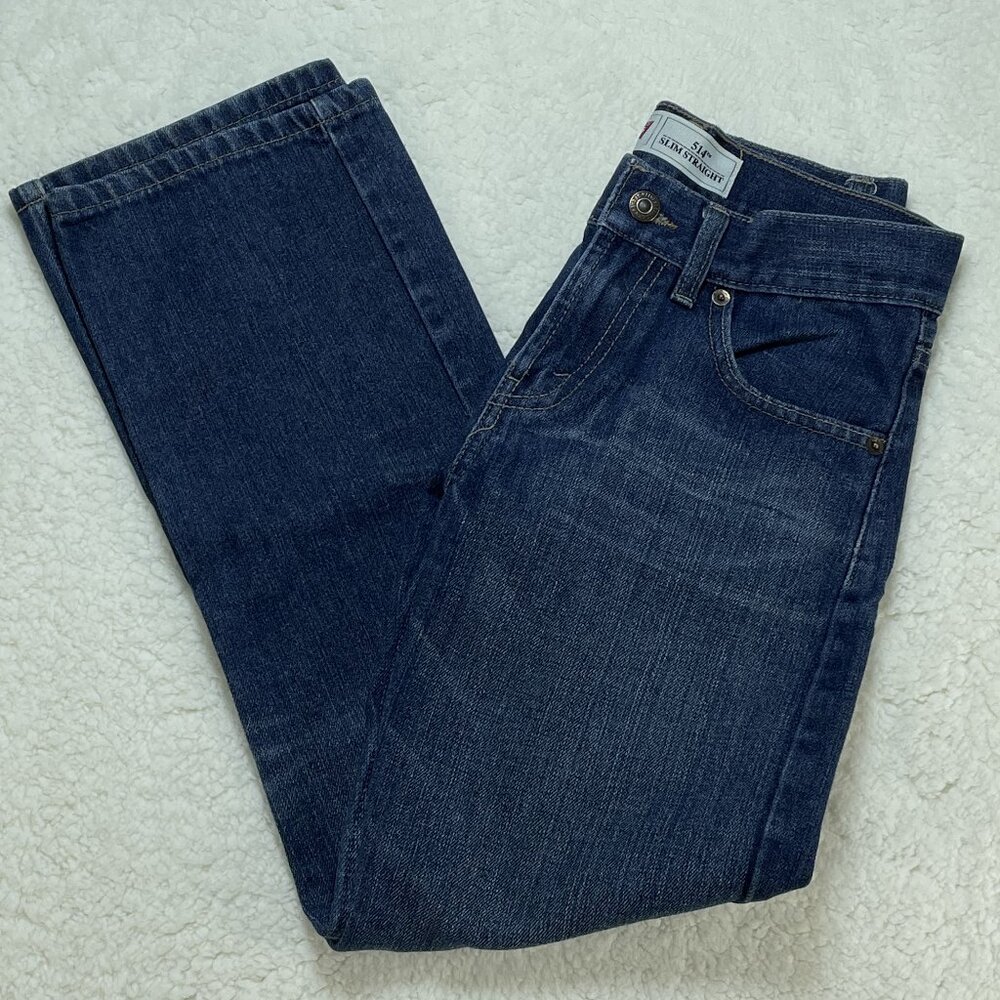 Levis Jeans Womens Size 12R Blue 514 Slim Straight Leg Mid Rise Dark Wash 26x26